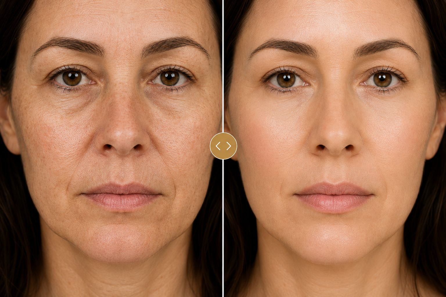 Skin before and after comparison