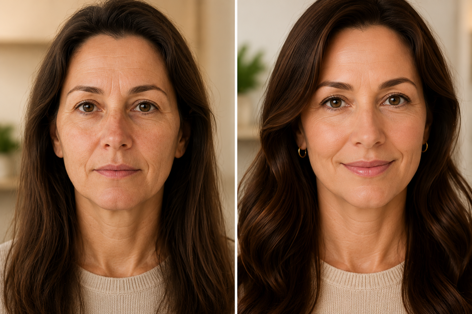 Beauty and vitality before and after comparison
